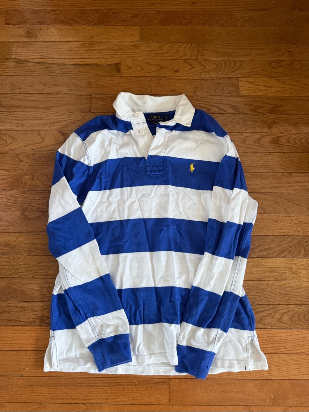 Ralph Lauren Men’s Broad Blue & White Striped Rugby Polo